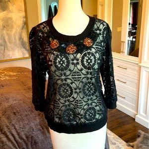 Lace and beaded top